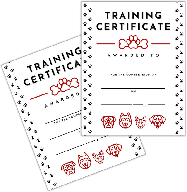 Pet Training Certificate of Completion | 50 pk 8.5 x 11” for Dog Trainers and Service Animal Graduation