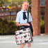 ALAZA 3 500 Ring Zipper Binder Milk Cow Pink Strawberry Binders Bag with Shoulder Strap Sheets Paper Organizer Trapper