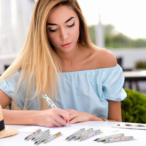 Ctosree 60 Pcs Bible Verse Ballpoint Pens, Christian Flower Pens with Inspirational Quotes for School Office Supplies