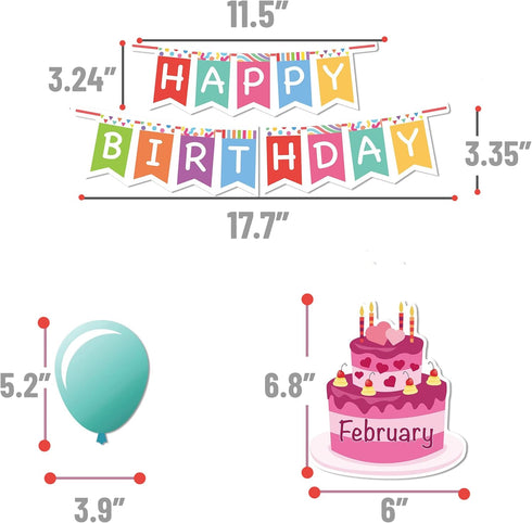 Mr. Pen- Happy Birthday Bulletin Board Set, 20 pcs Decorations for Classroom Birthday Board, Birthday Bulletin Board