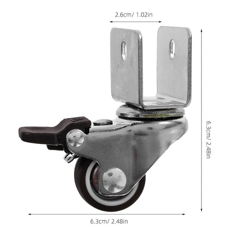 4pcs 1-inch Set 16mm Didiseaon U-Shaped Universal Swivel Cabinet Wheels with Heavy Duty Plate Casters, Silent Furniture
