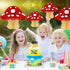 5 Pack Mushroom Honeycomb Paper Decorations - Cute Woodland Party Decor for Baby Shower, Kids Birthday, Backyard Garden