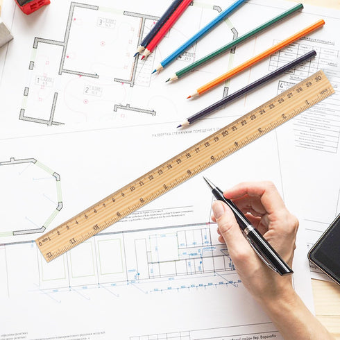 GNIEMCKIN 288 Packs Wooden Rulers, 12 Inch Double Sided Wood School Ruler for Home, Student, Office Use