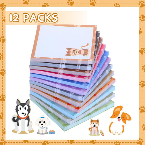 Handepo 12 Pack Dog Cat Notepad, Small To Do List Sticky Notes, Funny Cute Note Pads for Office School