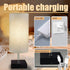 12 Inch Dimmable, 8 Inch Cordless Table Lamp (Linen)-Touch Rechargeable, Fabric Shade, Ideal for Bedroom & Living Room