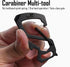 KeyUnity KS00BK Carabiner Clip Multitool - Stainless Steel 7 Tools in 1 | Quick Release Clasp | Wrench | Screwdrivers |