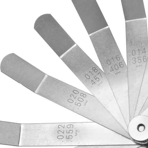 Create idea Stainless Steel Feeler with 26 Blades Dual Sided Gage Laser Reading Combination Feeler Offset Gauge Metric
