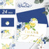 Summer 24 Pack Whaline Blue Lemon Floral Thank You Cards Bulk Watercolor Flower Lemon Thank You Note Card with Stickers