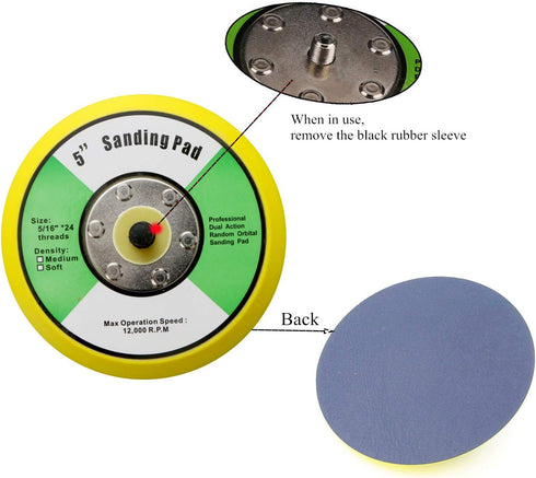 PSA Sanding Pads for Dual Action Air Sander, 5 Inch