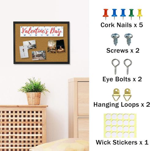 OWLKELA 14.6 x 11 Inch Cork Board - Wall-Mounted Message Notice Pin Board for Office & Home