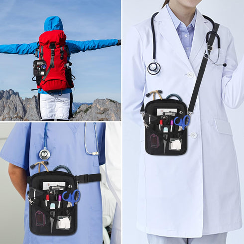 Pack BOVKE Nurse Fanny with Medical Gear Pockets, Tape Holder, Medical Bag Nurse Waist Pouch Organizer with Utility