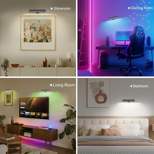 Set 7500mAh 360Rotate, 3 Dimmable, 15 Battery Operated Wall Sconces of Two, Rechargeable LED Wall Lights for Bedroom