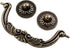 6 Pack Vintage Dresser Drawer Pull Handles, 3-3/4 Inch Hole Center, Yellow Bronze Drop Drawer Handles