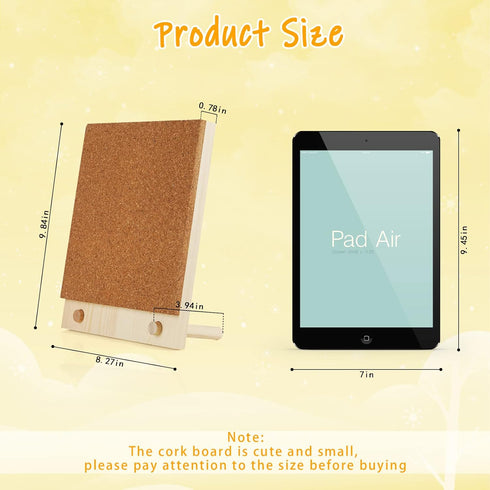 Trycooling Mini Hanging Cork Board, Small Desktop Bulletin Board for Home Office School, Tack Message Memo Picture Board