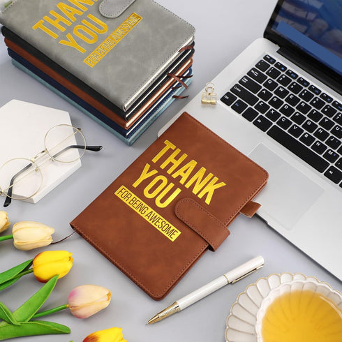 Yexiya 10 Pcs A5 Leather Notebooks, Inspirational Thank You Gifts for Employees and Teachers