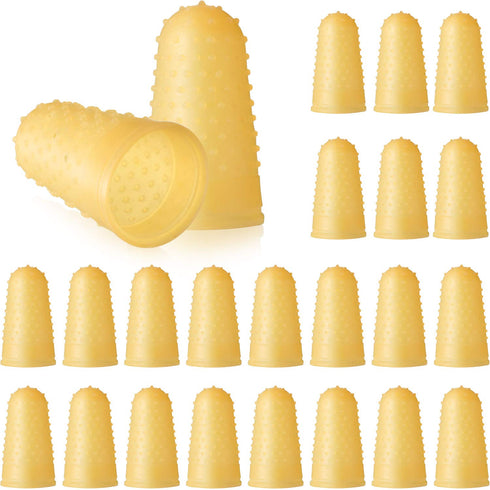 SATINIOR 24 Pieces Rubber Finger Covers for Money Counting, Writing, Sorting, Protectors for Hot Glue Tasks