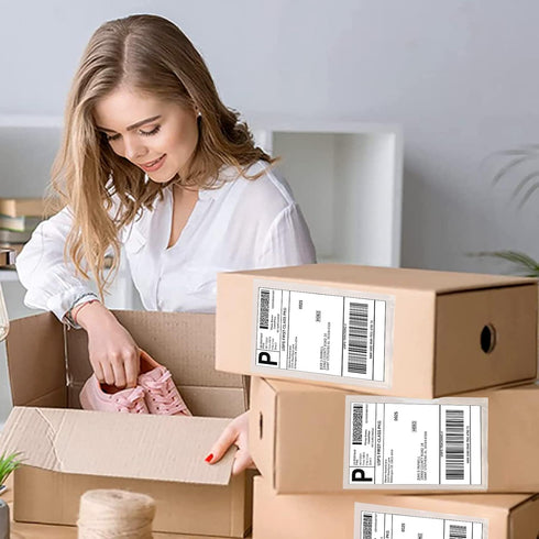 Clear Packing List Envelopes, 6” x 9” Self Adhesive Shipping Labels, 100 PCS Envelope Pouches