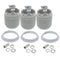 JNXQWE Porcelain Threaded Socket with Metal Shade Ring, Ceramic Medium Base Screw Socket (3-Pack, Glazed)