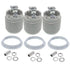 JNXQWE Porcelain Threaded Socket with Metal Shade Ring, Ceramic Medium Base Screw Socket (3-Pack, Glazed)