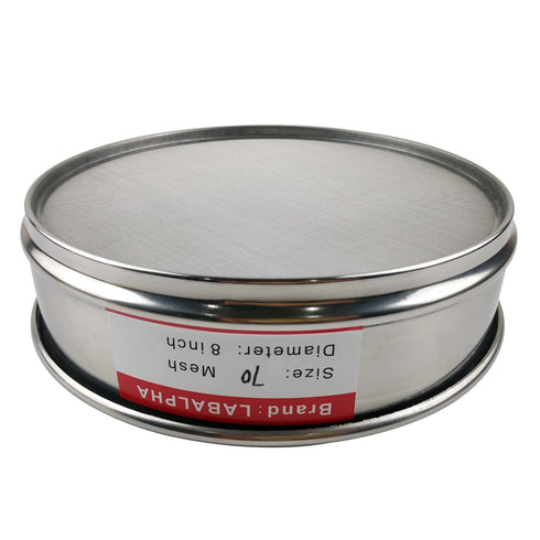 LABALPHA 70 Mesh Test Sieve, 8'' Diameter, 304 Stainless Steel Wire Cloth, 0.22mm