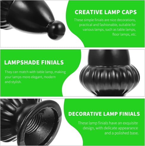 2pcs Uonlytech Modern Lamp Finial Chic Decorative Knob for Table Floor Lamps Elegant Internal Thread Upgrade Your