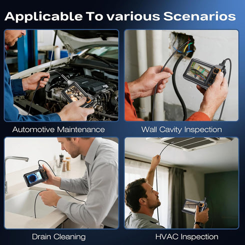 1920P 4.3" IP67 8 16.5ft Endoscope Camera with Light, HD Borescope Inspection Camera with IPS Screen, AukonVee
