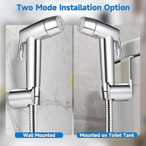 Set, 3 Set Handheld Bidet Sprayer Toilet Bathroom with Wall Bracket Hose Closestool, Squatting Pan, Water Flower, Floor