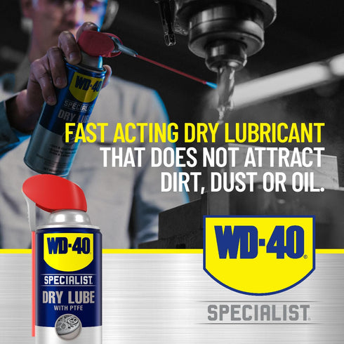 WD-40 Specialist Pack 11 OZ 10 OZ Silicone Lubricant Twin with Smart Straw, and Specialist Dry Lube with Smart Straw