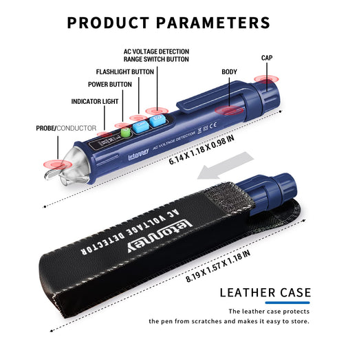 Non Contact Voltage Tester, Electrical Tester, Dual Range AC 12V/48V-1000V, Circuit Tester with Flashlight, LCD Display