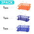 3 Pack Test Tube Rack Centrifuge Tube Holder for 10ml/15ml/50ml, Detachable Plastic Stand 128 Well