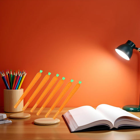 YuanHolumid 6Pcs 0.5mm Carrot Gel Pens, Orange School Company Writing Gel Pen, Creative Classic Cute Gel Pen to Write