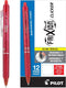 Pilot FriXion Clicker Erasable Gel Pens, Fine Point 0.7 mm, Red, Pack of 12