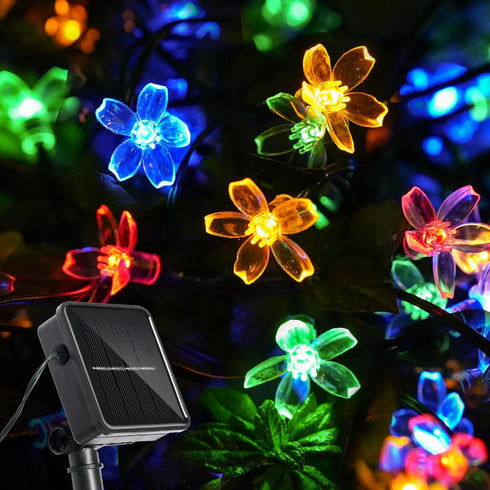 Vruxuri 60 LED Solar String Lights Outdoor Waterproof Flower Fairy Lights for Garden