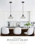 8.7", Industrial Pendant Lights Kitchen Island Black Hanging Light Fixtures with Clear Glass and Metal Cage, Farmhouse