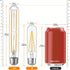 Tubular Light Bulb, 7.3 Inch Dimmable T10 LED Bulb, E26 6W, 60 Watts Edison Bulbs, 2700K Soft White, 4-Pack