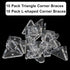 Piutouyar 20 Pack Acrylic Corner Brackets, Clear L-Shaped & Triangle Corner Brace Decorative Corner Brace Support Shelf