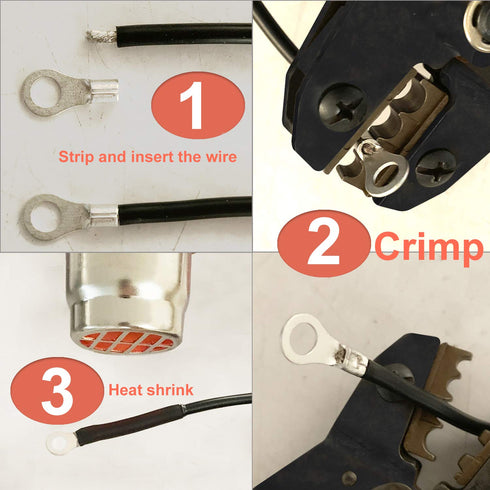 280 Pcs AWG 22-16 Ring Fork Terminals, Tinned Copper Non-Insulated Electrical Wire Connectors Assortment