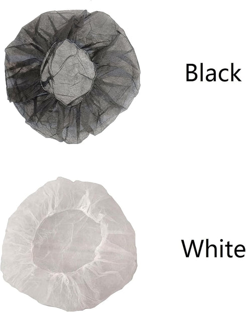 Hair Nets Disposable Bouffant Cap for Cooking Lab Beauty 24-inch White & Black