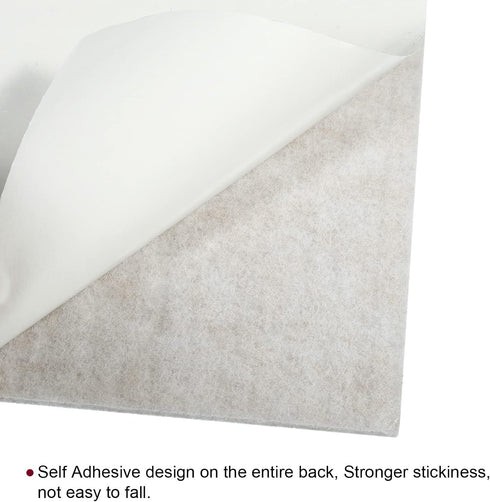 PATIKIL Felt Board Tiles, 6 Pack Beige Self Adhesive Square Wall Cork Pin Bulletin Board with Push Pins for Home Office