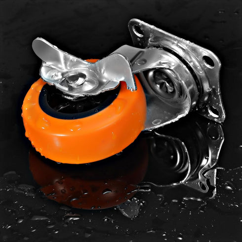 Caster Wheels Set of 8, 2.5 Inch Heavy Duty Locking Casters with Polyurethane Wheels for Furniture Carts