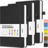 OMEYA Dotted Journal Notebook, 3 Pack, A5 Hardcover with 120gsm Thick Dotted Paper for Writing