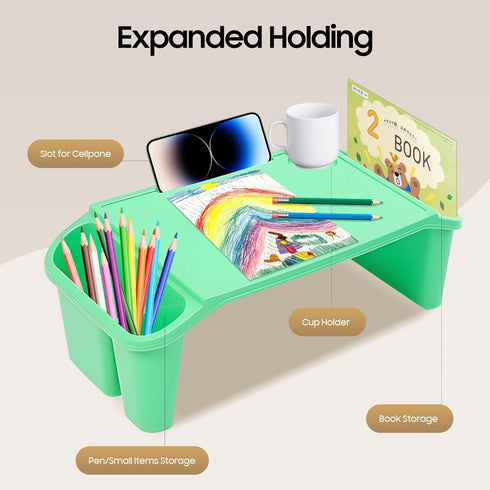 CeRaBuRET 6 19.69 9.84 7.09in Pcs Lap Desk Tray, Portable Activity Tray with Side Storage, Lap Table Bed Table Plastic