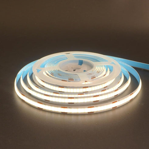 5V 8mm 4000K,320LEDs/M,8W/M,CRI90,3.28FT/ 1M,Electroplated IP20,Flexible Width USB COB LED Strip Lights,Natural White