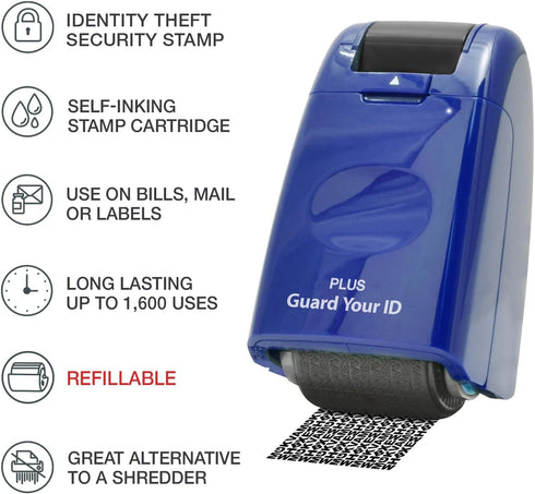 Guard Your ID Identity Protection Stamp Roller, Blue