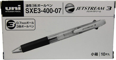 Uni Ballpoint Pen Jetstream, 3 Color Black, Red, Blue Ink, 0.7mm, Green