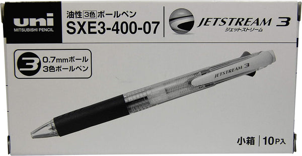 Uni Ballpoint Pen Jetstream, 3 Color Black, Red, Blue Ink, 0.7mm, Green