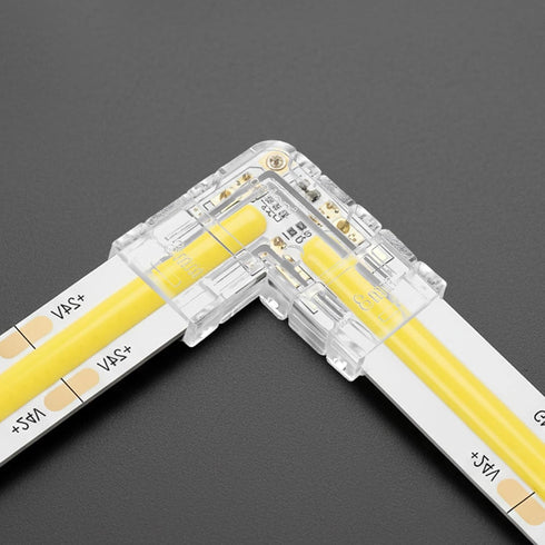WJIAAA 20 2Pin 8mm Pcs LED Strip Connectors, L Shape LED Light Connector for Single Color COB, No Welding Transparent