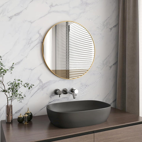 VaryPaper Matte Grey White Marble Contact Paper, 15.7''x78.7'', Peel and Stick Waterproof Vinyl Wrap for Countertops