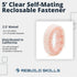 Industrial Strength 1" x 5ft Clear Scotch Self Mating Reclosable Fasteners, Stick-On Adhesive, No Tools Needed, Home Decor, Classroom, Office, Cars, Indoor-Outdoor Waterproof Compatible with SJ3560 by REBUILD SKILLS