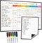 CLEVER CLEAN 14.5"x11" Magnetic Dry Erase Chore Chart for Kids, Teens, Adults, Includes 6 Extra Fine Point Markers
